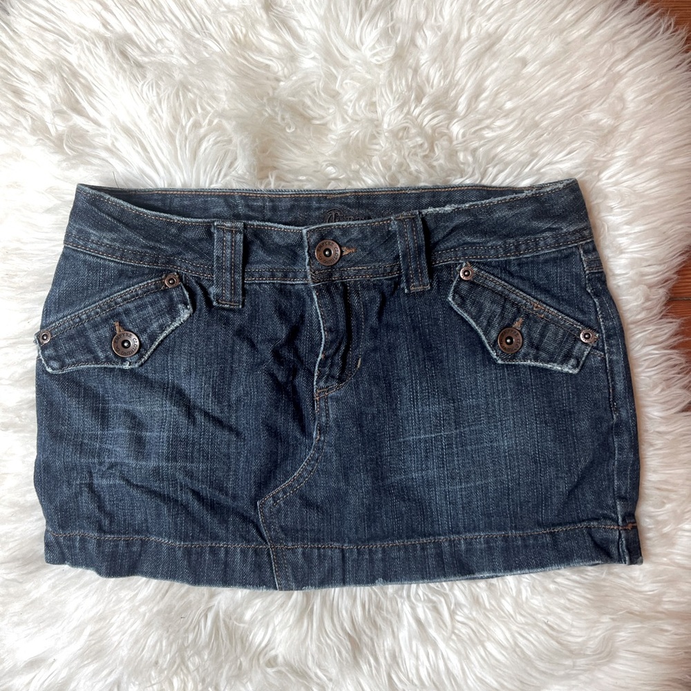 Dark Denim Pocketed Mini Skirt
